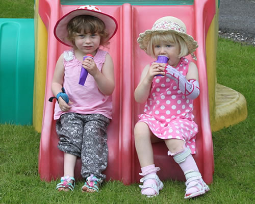 Violet and Bethany at summer fair